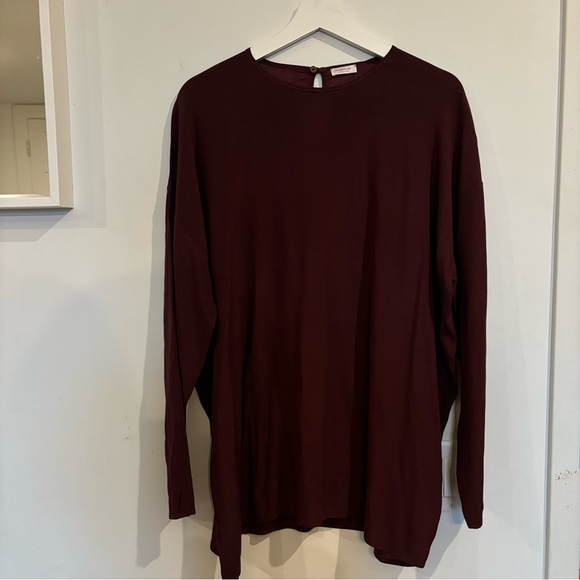 ROSSOPURO silk blouse burgundy XL - Picture 6 of 7
